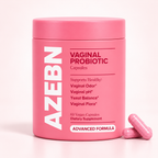 AZEBN Women's Probiotic + Prebiotic Capsules, pink jar with 60 capsules