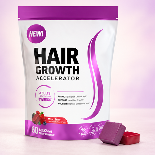 Hair Soft Chews – Mixed Berry, 60 Count — pastel studio photo