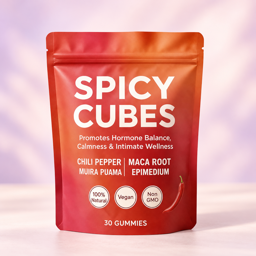 Spicy Cubes Gummies – 30 Count — pastel studio photo